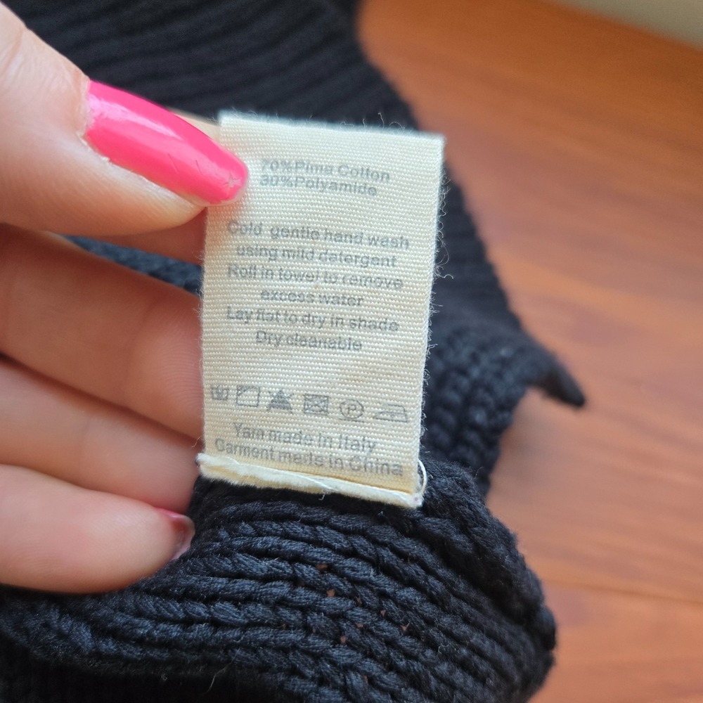 Lee Mathews Womens Soft Black Chunky Knit Sleeveless Pullover Sweater Size Small - Picture 7 of 9